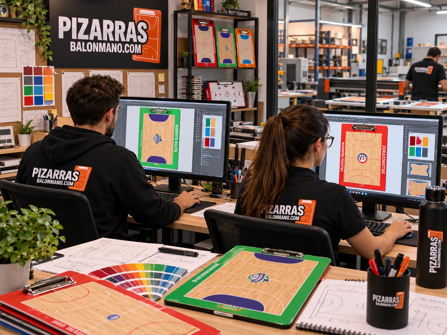 Conception de tableaux tactiques de handball sur ordinateur, avec des nuanciers